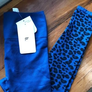NWT - Fabletics Blue Leopard Print Power Leggings